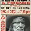 Willie Nelson - 2003 Franks Brothers 12/4 Poster Los Angeles, CA Gig Posters