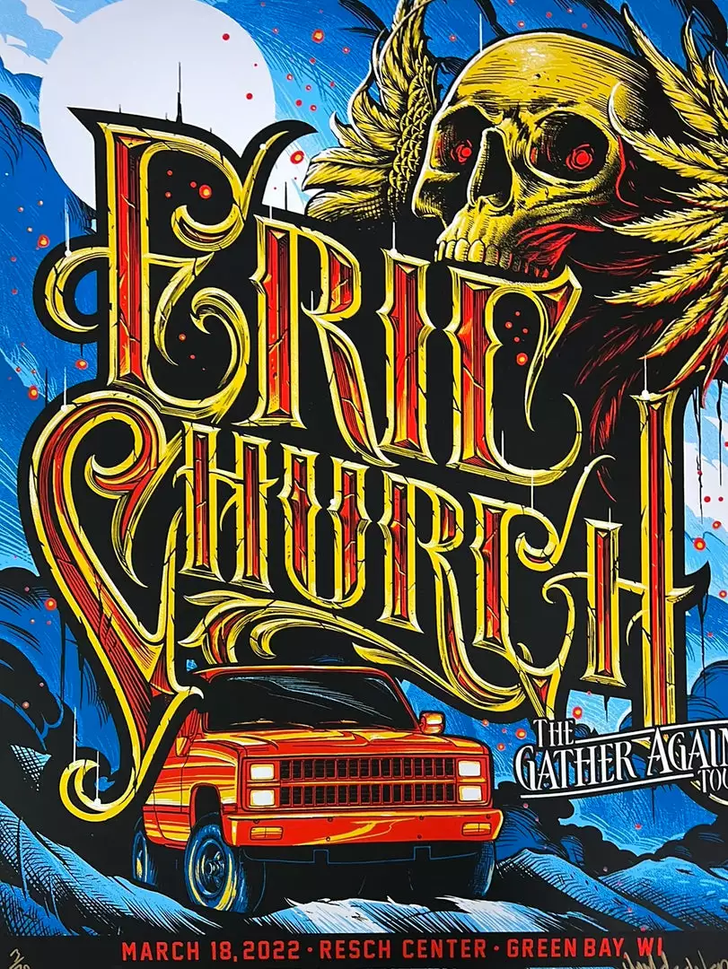 Gig Posters Eric Church - 2022 Maxx242 Poster Green Bay, WI 3/18 3 Gig Posters Eric Church - 2022 Maxx242 Poster Green Bay, WI 3/18