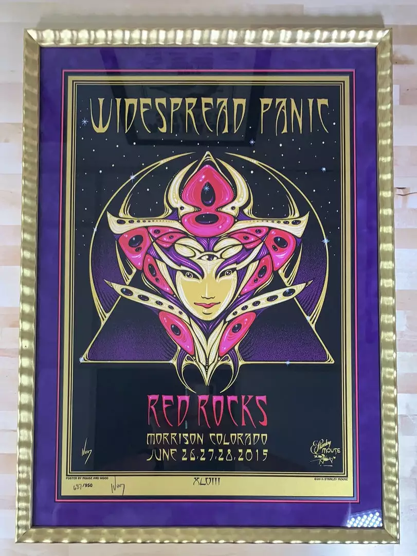 Widespread Panic - 2015 Jeff Wood Poster Red Rocks Morrison, CO FRAMED 3 Widespread Panic - 2015 Jeff Wood Poster Red Rocks Morrison, CO FRAMED