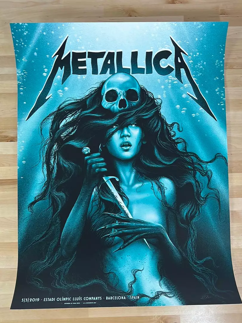 Metallica - 2019 Sara Deck Poster Barcelona, Spain Gig Posters 4 Metallica - 2019 Sara Deck Poster Barcelona, Spain Gig Posters