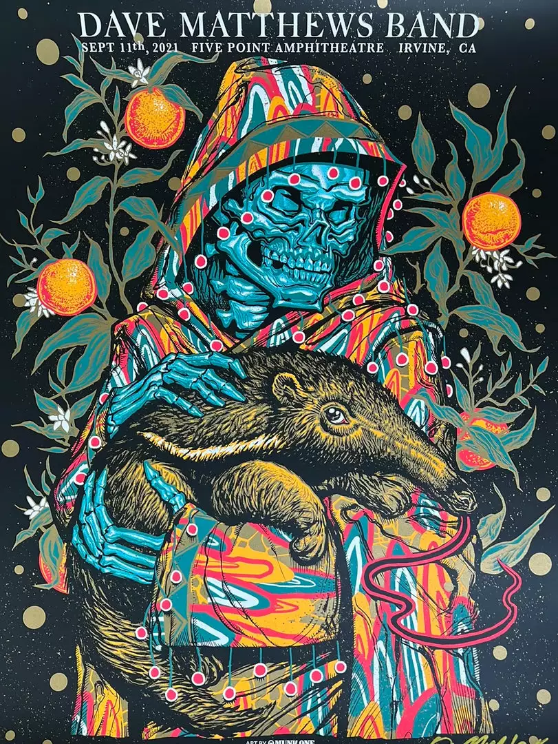 Dave Matthews Band - 2021 Munk One Poster Irvine, CA Blue Variant 3 Dave Matthews Band - 2021 Munk One Poster Irvine, CA Blue Variant