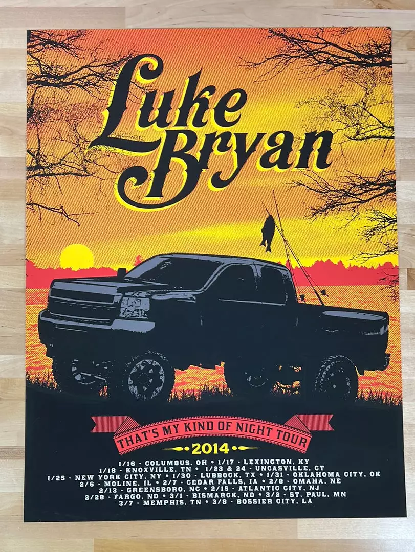 Sold Out Posters Luke Bryan - 2014 Poster That's My Kind Of Night Tour Gig Posters 4 Sold Out Posters Luke Bryan - 2014 Poster That's My Kind Of Night Tour Gig Posters