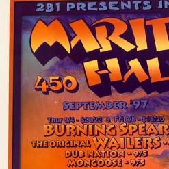 Sold Out Posters MHP 37 Maritime Hall - 1997 Poster September Wailers, Exodus San Fran 1st Gig Posters