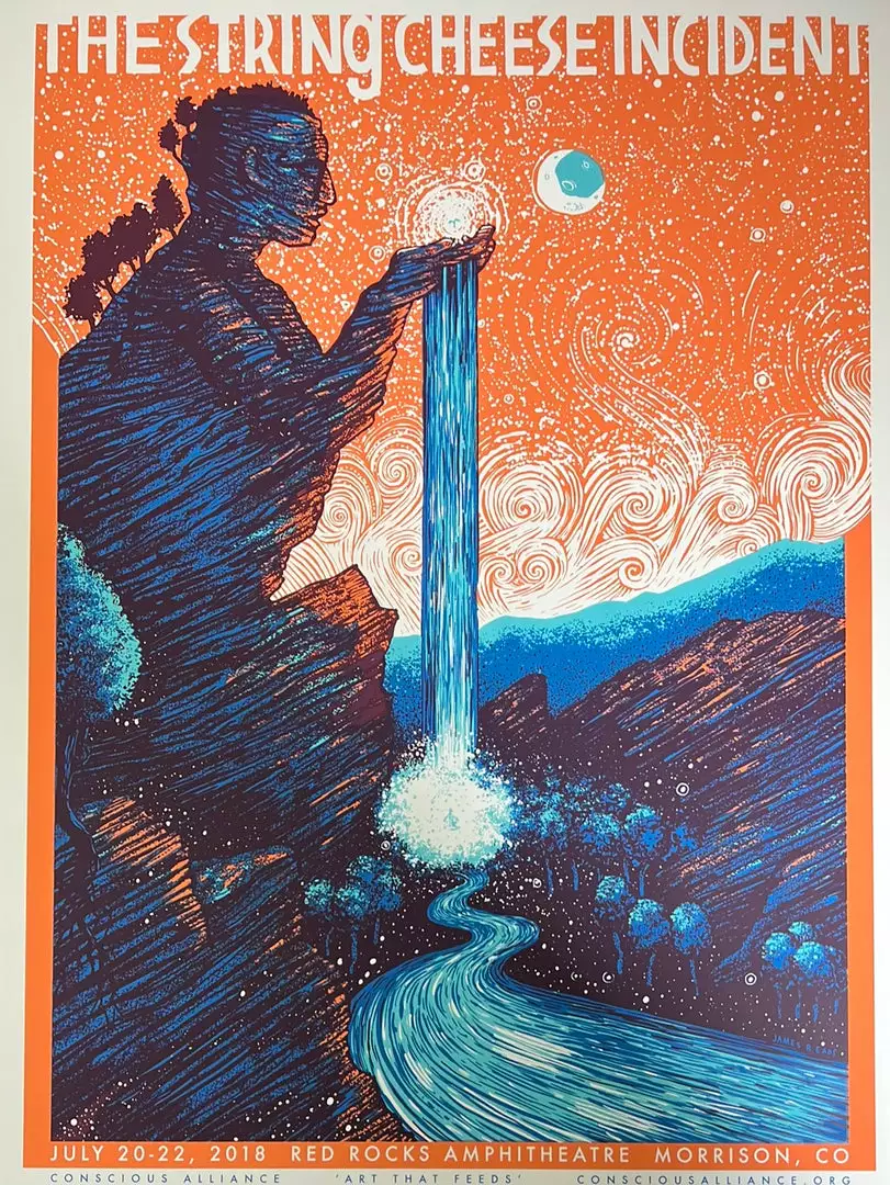 Colorado String Cheese Incident - 2018 James Eads Poster Red Rocks Morrison, CO 3 Colorado String Cheese Incident - 2018 James Eads Poster Red Rocks Morrison, CO