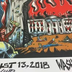 Bobby Draws Skullz Pearl Jam - 2018 Bobby Brown Draws Skullz Missoula Poster Jeff Ament AP S/N Vote