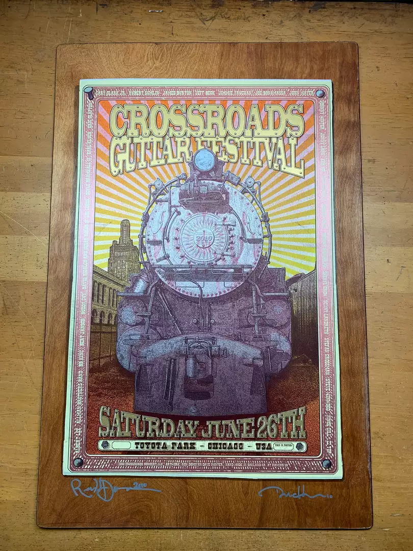 Crossroads Guitar Festival - 2010 Poster Birch Panel Wood Edition Ron Donovan Eric Clapton 4 Crossroads Guitar Festival - 2010 Poster Birch Panel Wood Edition Ron Donovan Eric Clapton