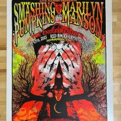 Smashing Pumpkins Marilyn Manson - 2015 Lindsey Kuhn Poster Red Rocks Morrison, CO 1st