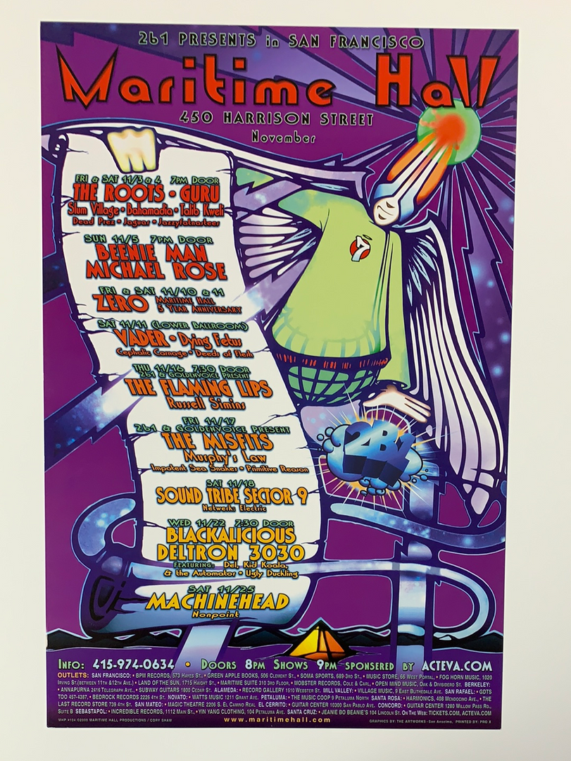 MHP 104 November - 2000 The Artworks Poster Maritime Hall San Fran 1st Gig Posters 4 MHP 104 November - 2000 The Artworks Poster Maritime Hall San Fran 1st Gig Posters