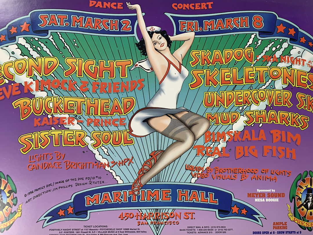 Gig Posters FD/ID 10 Second Sight - 1996 Jim Phillips Poster Maritime Hall San Fran 1st 3 Gig Posters FD/ID 10 Second Sight - 1996 Jim Phillips Poster Maritime Hall San Fran 1st