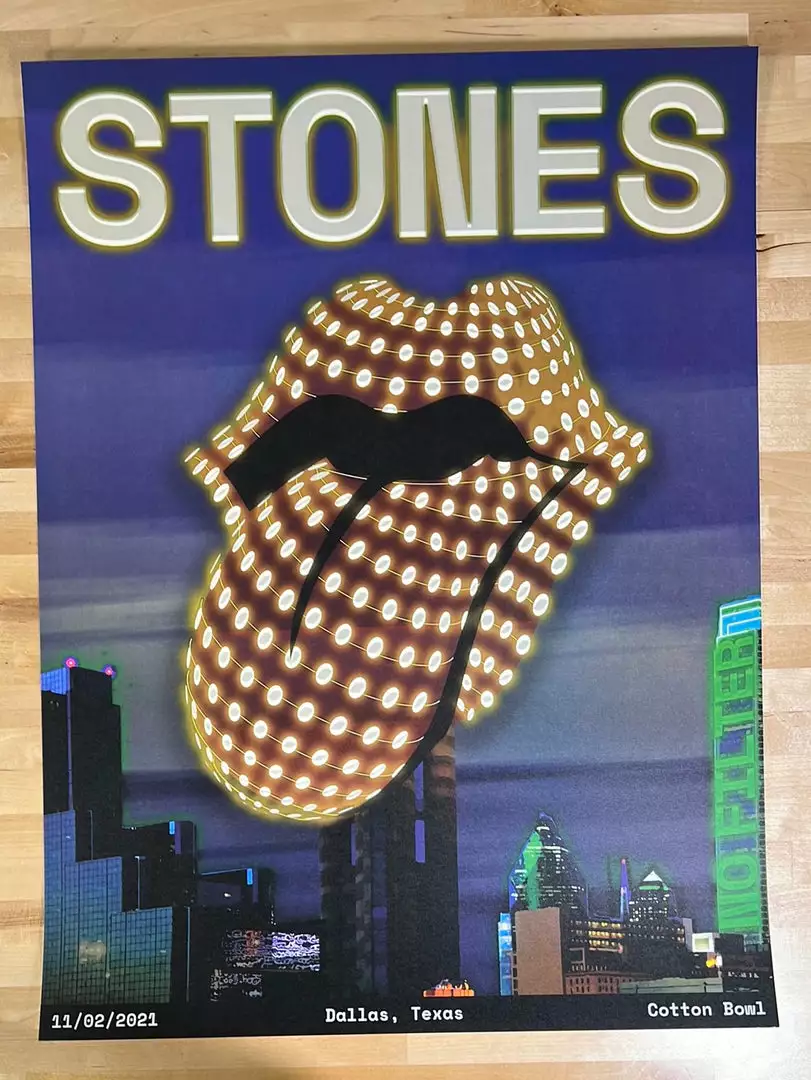 Sold Out Posters Gig Posters Rolling Stones - 2021 Poster No Filter Tour Dallas, TX 4 Sold Out Posters Gig Posters Rolling Stones - 2021 Poster No Filter Tour Dallas, TX