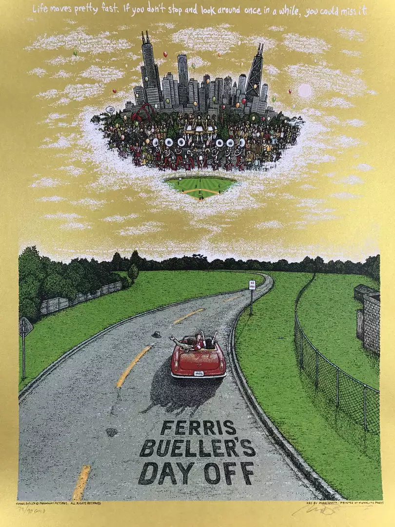Ferris Bueller's Day Off - 2016 Marq Spusta Poster GOLD Ed. Movie/TV Posters 3 Ferris Bueller's Day Off - 2016 Marq Spusta Poster GOLD Ed. Movie/TV Posters