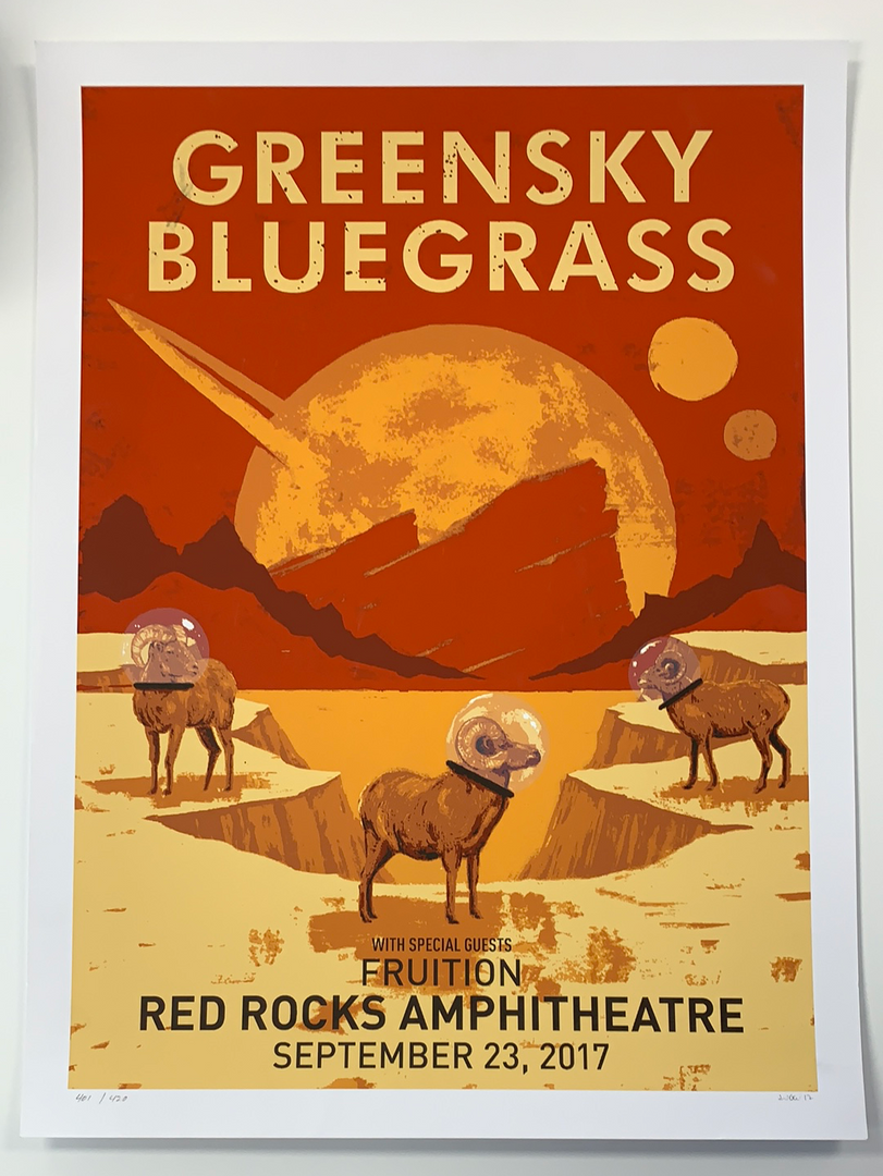 Greensky Bluegrass - 2017 John Vogl Poster Morrison, CO Red Rocks 4 Greensky Bluegrass - 2017 John Vogl Poster Morrison, CO Red Rocks