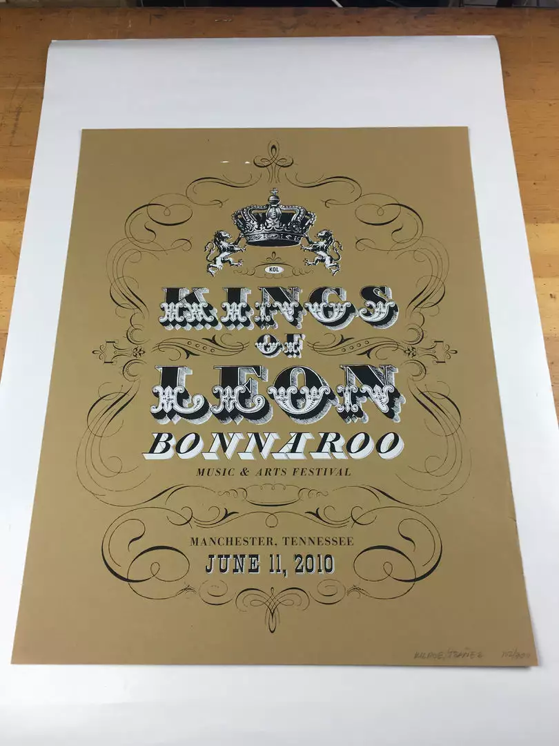 Sold Out Posters Kings Of Leon - 2010 Kilroe Ibanez Bonnaroo Poster Music Festival 5 Sold Out Posters Kings Of Leon - 2010 Kilroe Ibanez Bonnaroo Poster Music Festival