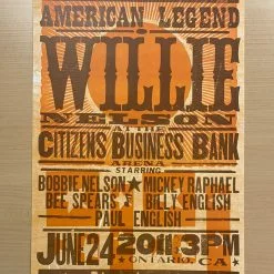 Willie Nelson - 2011 Hatch Show Print 6/24 Poster Ontario, California