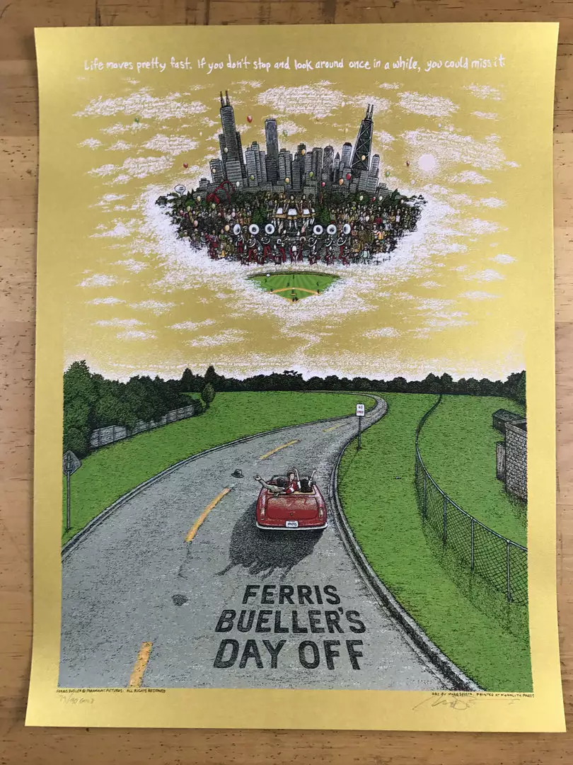 Ferris Bueller's Day Off - 2016 Marq Spusta Poster GOLD Ed. Movie/TV Posters 4 Ferris Bueller's Day Off - 2016 Marq Spusta Poster GOLD Ed. Movie/TV Posters