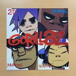 Sold Out Posters Gig Posters Gorillaz - 2001 Original Vinyl Poster Insert 12x12 Record Art