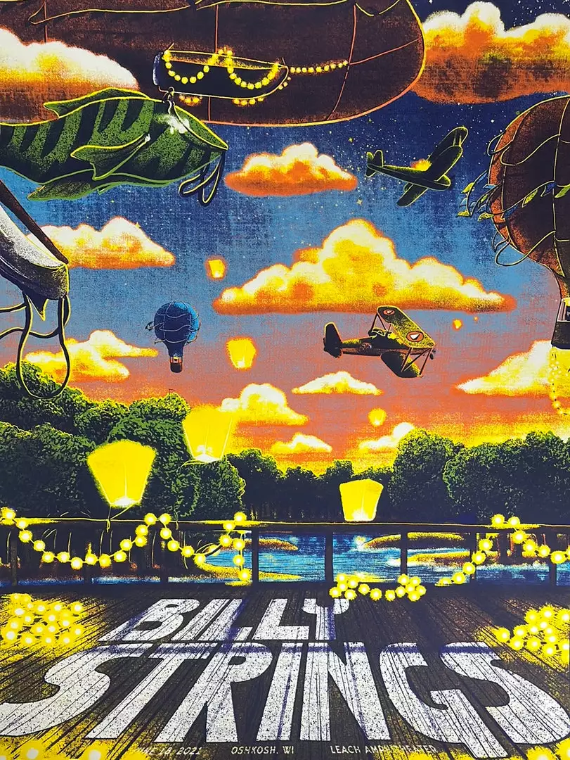 Railey Bace Prints Billy Strings - 2021 Bailey Race Poster Oshkosh, WI 6/18 Gig Posters 3 Railey Bace Prints Billy Strings - 2021 Bailey Race Poster Oshkosh, WI 6/18 Gig Posters