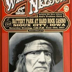 Gig Posters Willie Nelson - 2017 Mattole River Studios Poster Sioux City, IA