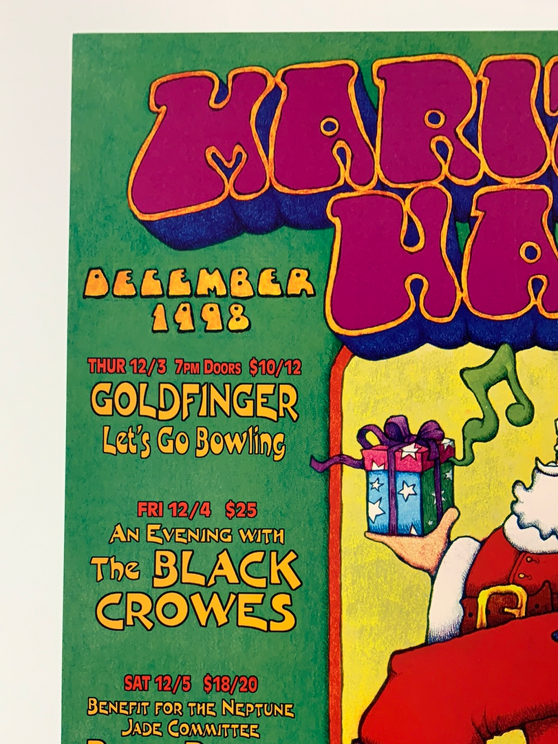 Dave Huckins MHP 54 December Santa Clause - 1998 Poster Maritime Hall San Fran 1st 5 Dave Huckins MHP 54 December Santa Clause - 1998 Poster Maritime Hall San Fran 1st