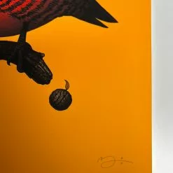 Fat Bird - 2020 Mike Mitchell Poster Yellow Fronted Woodpecker Yellow Variant