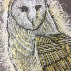 Reconstructed Barn Owl - 2013 Dan Grzeca Poster Art Print Charcoal Brown Art Prints
