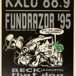 TAZ KXLU Fundraiser - 1995 T.A.Z. Poster Beck Los Angeles, CA 1st Ed Gig Posters