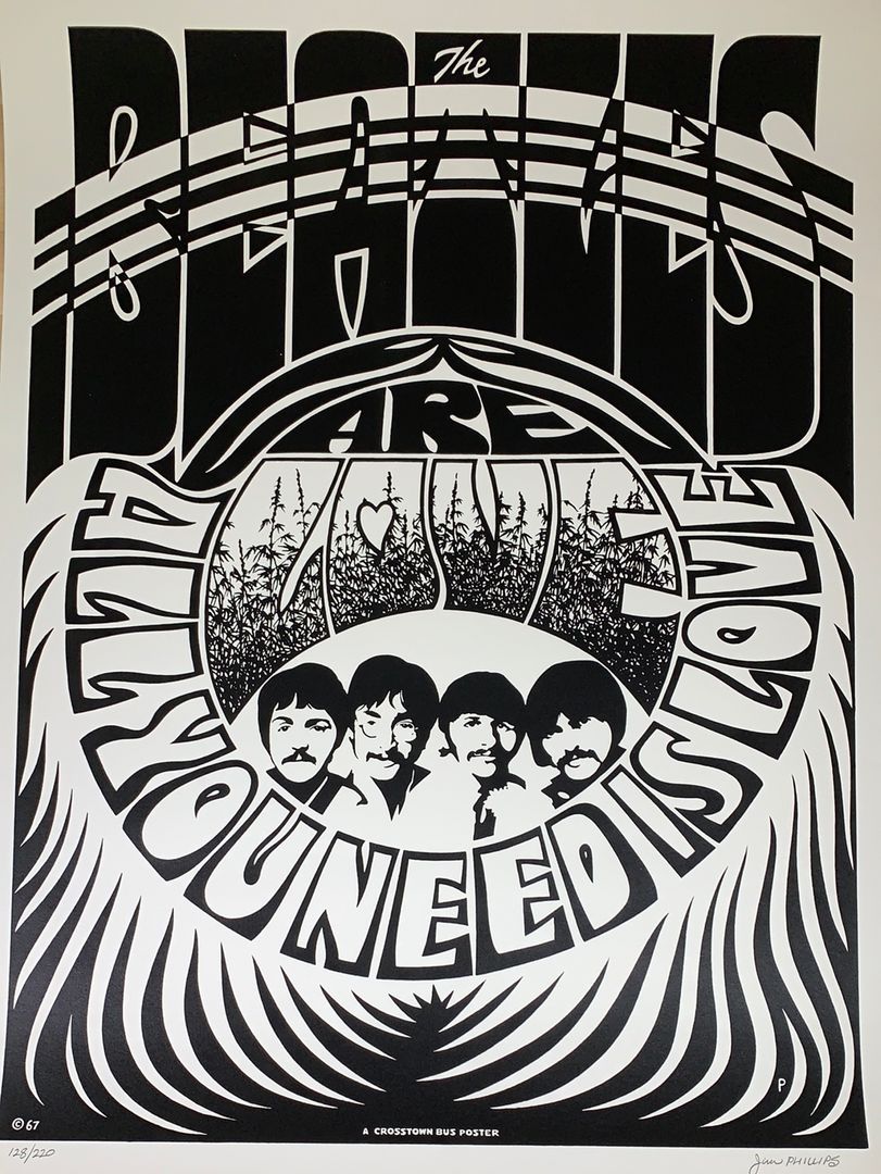 Gig Posters The Beatles - 1967 Jim Phillips Poster 2nd Edition/220 S/N With COA 3 Gig Posters The Beatles - 1967 Jim Phillips Poster 2nd Edition/220 S/N With COA