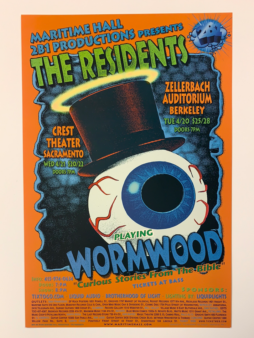The Artworks Gig Posters MHP 64 The Residents - 1999 Poster Maritime Hall San Fran 1st 4 The Artworks Gig Posters MHP 64 The Residents - 1999 Poster Maritime Hall San Fran 1st
