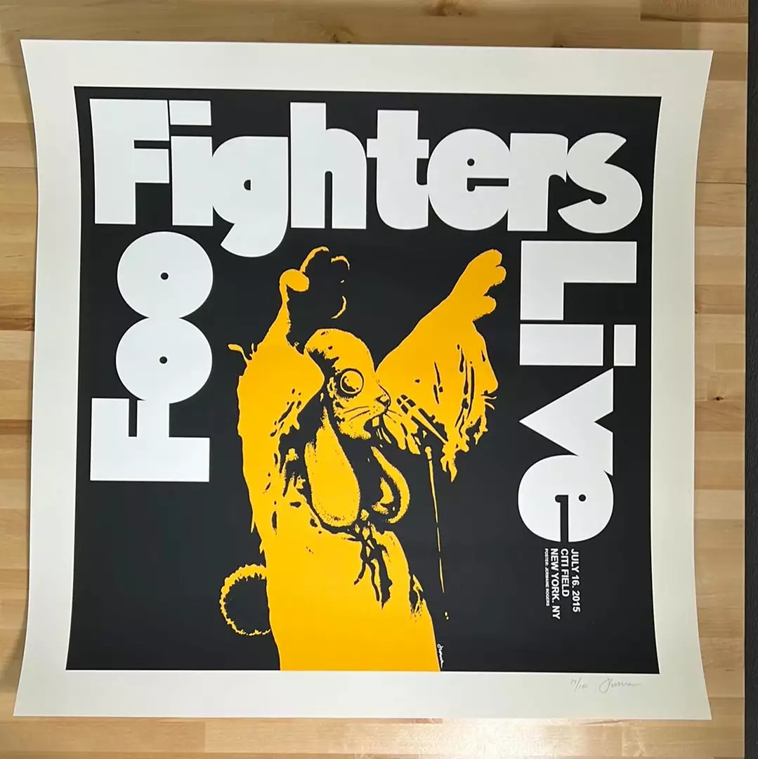 Gig Posters Foo Fighters - 2015 Jermaine Rogers Poster New York, NY Citi Field 4 Gig Posters Foo Fighters - 2015 Jermaine Rogers Poster New York, NY Citi Field