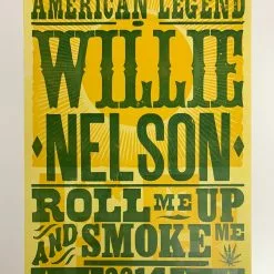 Gig Posters Willie Nelson - 2014 Hatch Show Print Tour Poster Roll Me Up And Smoke Me