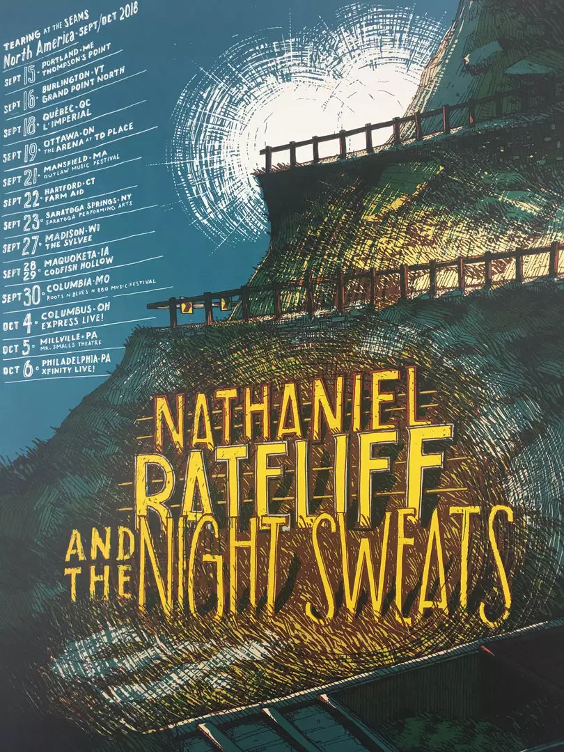 Nathaniel Rateliff & The Night Sweats - 2018 Landland Poster North America Tour Gig Posters 3 Nathaniel Rateliff & The Night Sweats - 2018 Landland Poster North America Tour Gig Posters