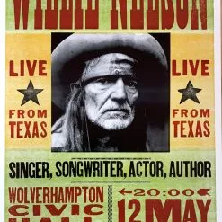 Willie Nelson - 2008 Hatch Show Print 5/12 Poster Wolverhampton, England Gig Posters