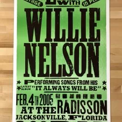 Gig Posters Willie Nelson - 2005 Hatch Show Print 2/4 Poster Jacksonville, FL