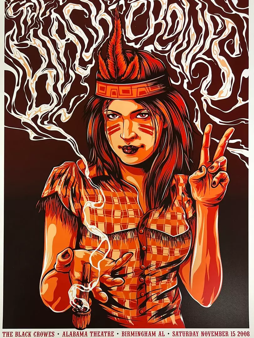 The Black Crowes - 2008 Ken Taylor Poster Birmingham, AL Gig Posters 3 The Black Crowes - 2008 Ken Taylor Poster Birmingham, AL Gig Posters