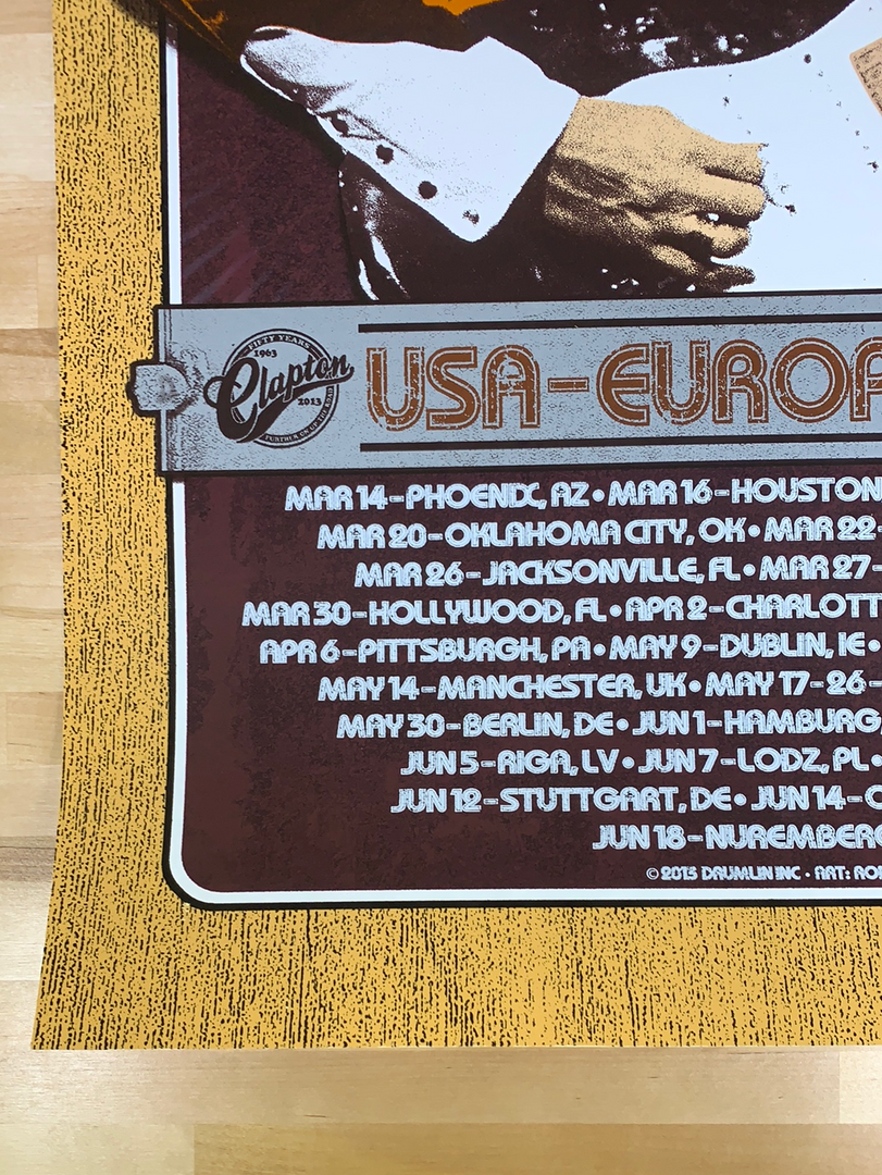 Eric Clapton - 2013 Ron Donovan Firehouse Poster VARIANT European Tour 8 Eric Clapton - 2013 Ron Donovan Firehouse Poster VARIANT European Tour