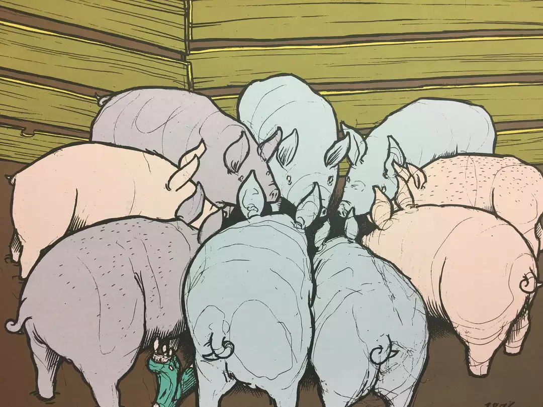 Art Prints Mr Wu's Pigs - 2010 Jay Ryan Poster Pig Print 3 Art Prints Mr Wu's Pigs - 2010 Jay Ryan Poster Pig Print