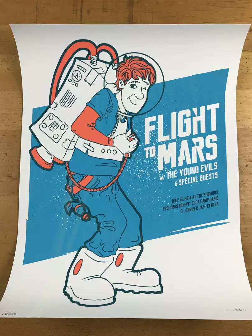 Flight To Mars - 2014 Dumbgun Poster Seattle, WA Showbox 4 Flight To Mars - 2014 Dumbgun Poster Seattle, WA Showbox