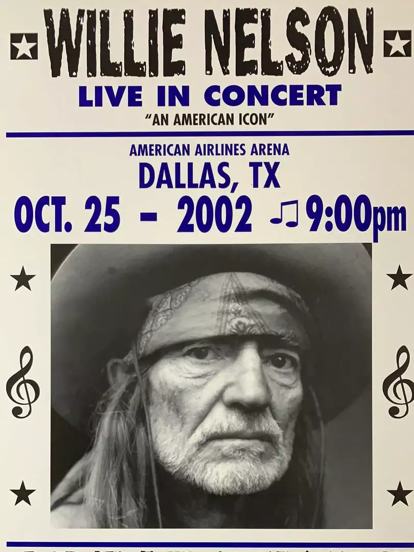Willie Nelson - 2002 Franks Brothers 10/25 Poster Dallas, TX 3 Willie Nelson - 2002 Franks Brothers 10/25 Poster Dallas, TX