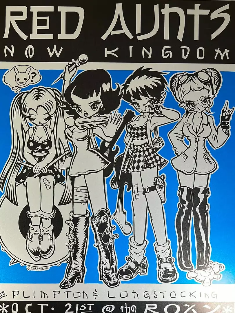Red Aunts - 1995 Alan Forbes Poster Los Angeles, CA Roxy 3 Red Aunts - 1995 Alan Forbes Poster Los Angeles, CA Roxy