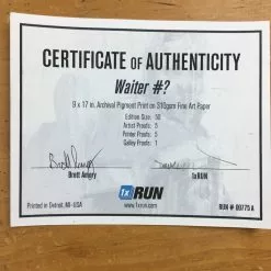 Art Prints (Unknown) Waiter - Brett Amory Poster Limited Edition Art Print S/N