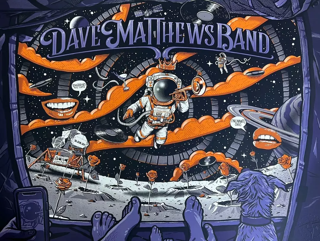 Gig Posters Dave Matthews Band - 2021 Darin Shock Poster Cincinnati, OH 3 Gig Posters Dave Matthews Band - 2021 Darin Shock Poster Cincinnati, OH