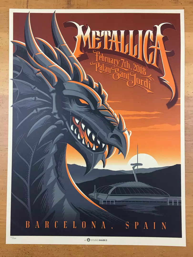 Gig Posters Metallica - 2018 Mark 5 Poster Barcelona, ESP Palau Sant Jordi 5 Gig Posters Metallica - 2018 Mark 5 Poster Barcelona, ESP Palau Sant Jordi