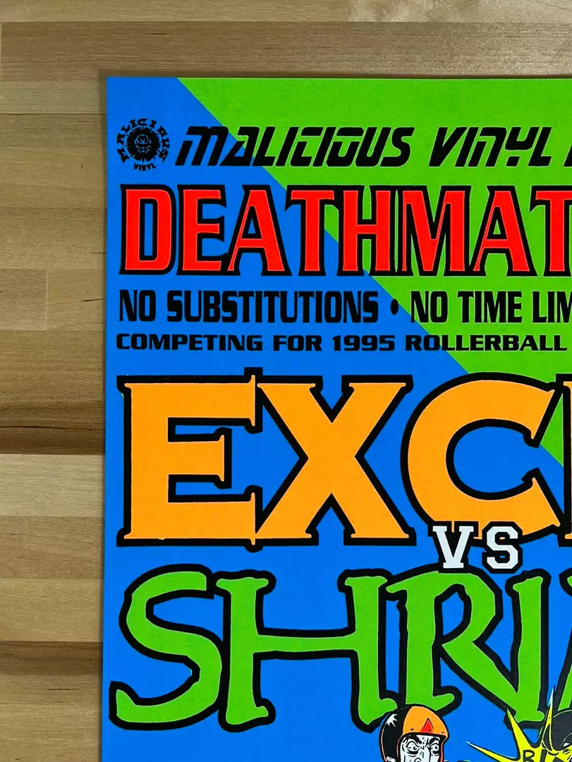 Sold Out Posters Gig Posters Excel Vs. Shrine - 1995 Malicious Vinyl Presents Poster Rollerball Championship 5 Sold Out Posters Gig Posters Excel Vs. Shrine - 1995 Malicious Vinyl Presents Poster Rollerball Championship