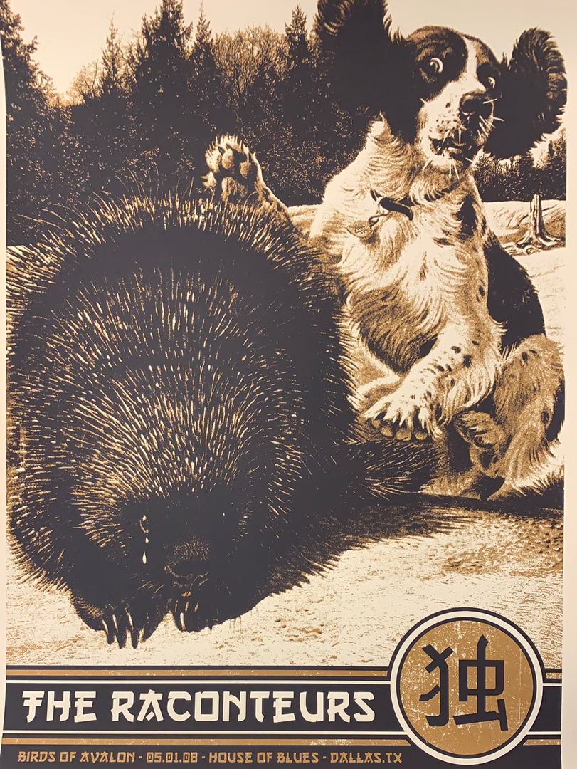 The Raconteurs - 2008 Rob Jones Poster Dallas, TX House Of Blues Gig Posters 3 The Raconteurs - 2008 Rob Jones Poster Dallas, TX House Of Blues Gig Posters