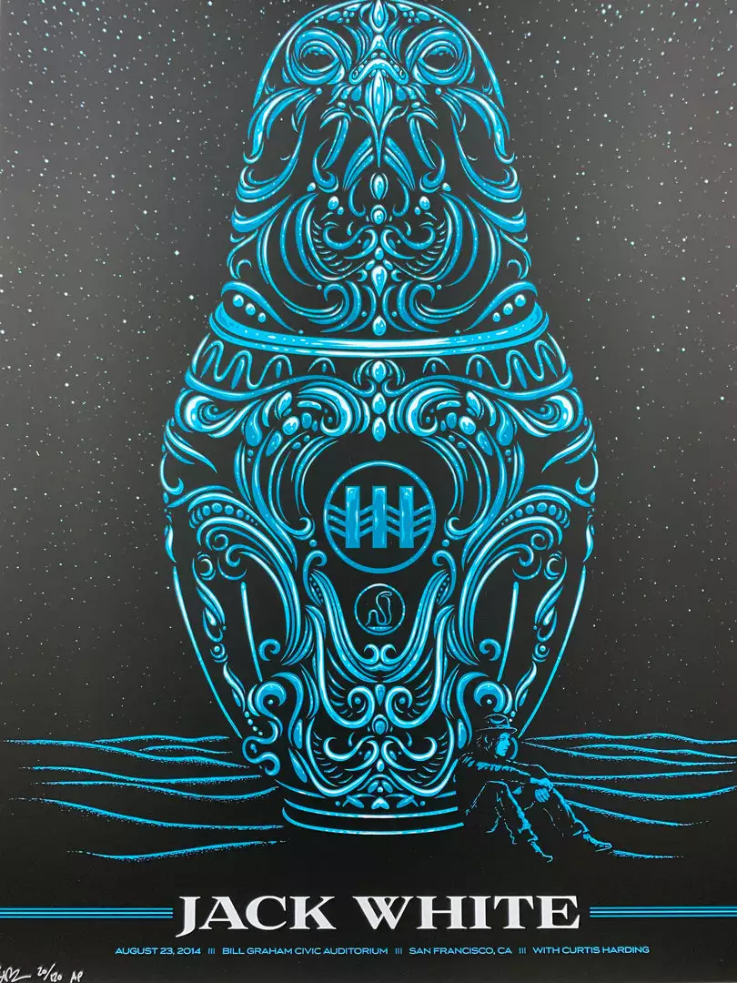 Jack White - 2014 Todd Slater Poster San Francisco 8/23 S/N 3 Jack White - 2014 Todd Slater Poster San Francisco 8/23 S/N