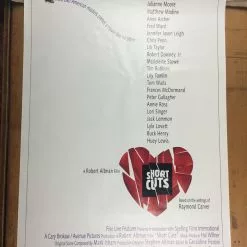 Sold Out Posters Movie/TV Posters Short Cuts - 1993 Cinema Poster, Movie Print, Original