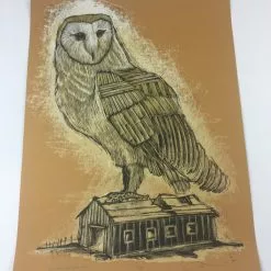 Art Prints Reconstructed Barn Owl - 2013 Dan Grzeca Poster Art Print Burnt Orange