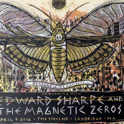Edward Sharpe & The Magnetic Zeros - 2016 Dan Grzeca Poster Cambridge, MA