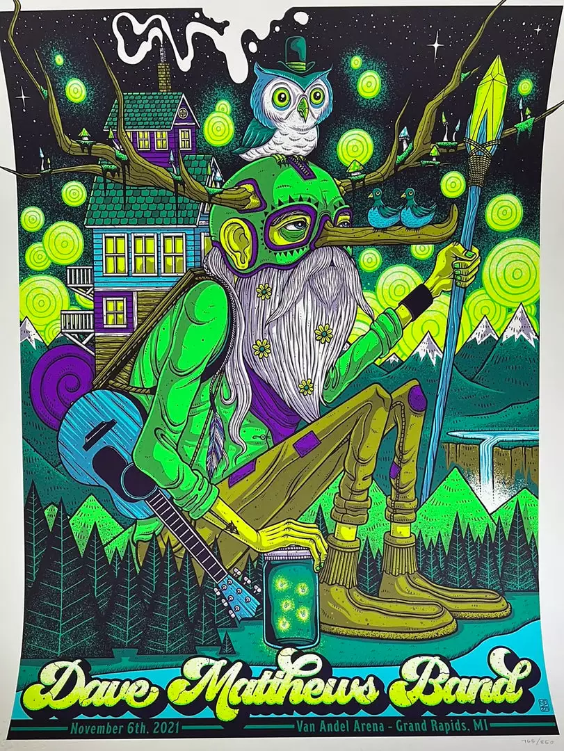 Gig Posters Dave Matthews Band - 2021 Jim Mazza Poster Grand Rapids, MI 3 Gig Posters Dave Matthews Band - 2021 Jim Mazza Poster Grand Rapids, MI