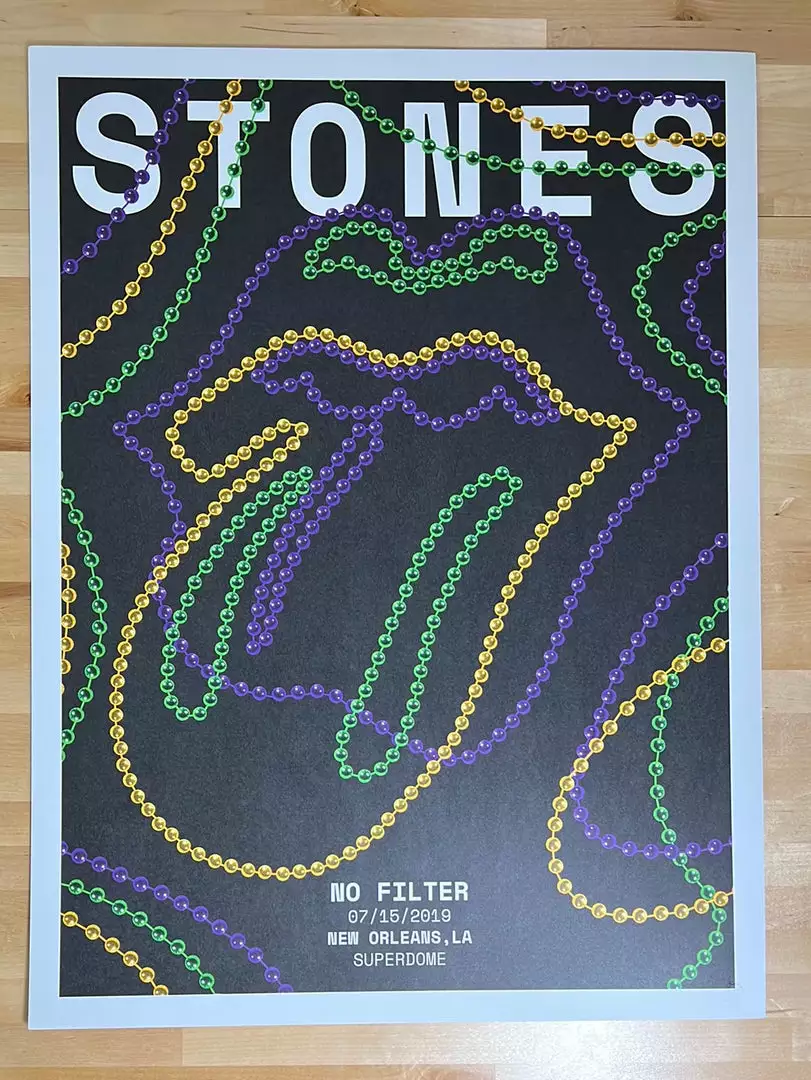 Sold Out Posters Gig Posters Rolling Stones - 2019 Poster No Filter Tour New Orleans, LA 4 Sold Out Posters Gig Posters Rolling Stones - 2019 Poster No Filter Tour New Orleans, LA